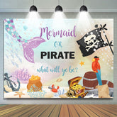 Meerjungfrau oder Pirat babydusche Foto-Shooting Hintergrund